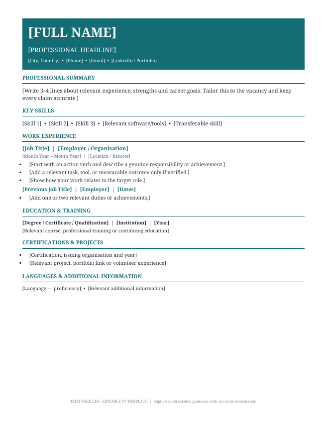 Preview of Customer Service Resume Template