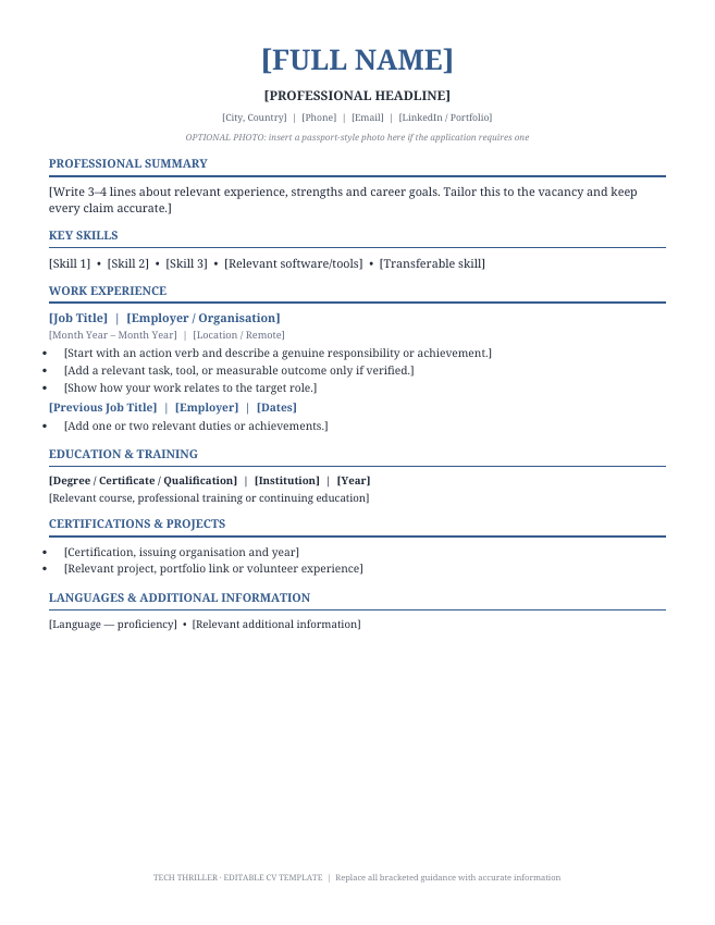 Preview of Project Coordinator CV Template