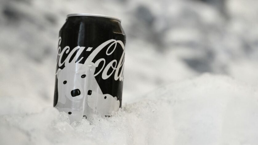 coca cola on snow