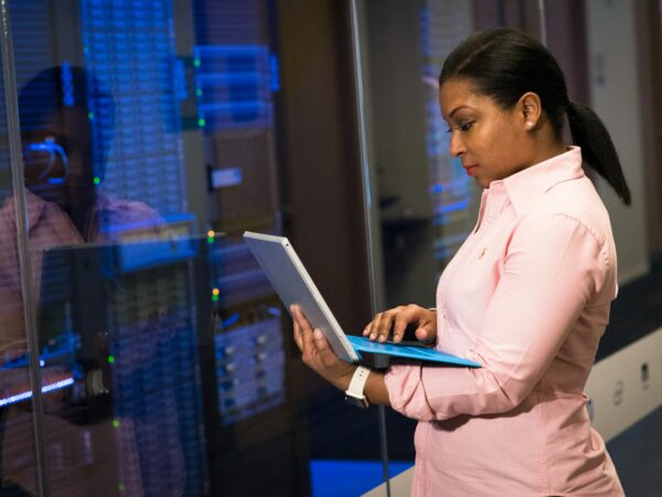 software engineer using laptop