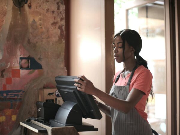 woman working as a cashier