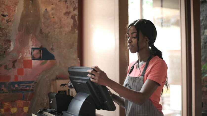 woman working as a cashier