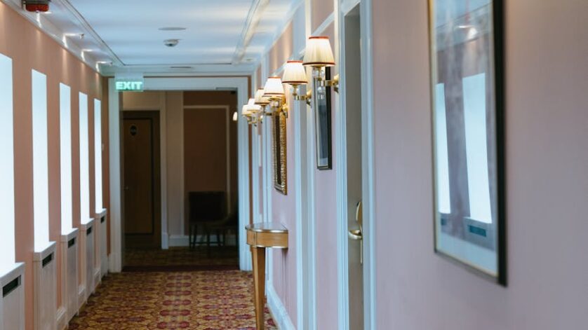 empty corridor in hotel
