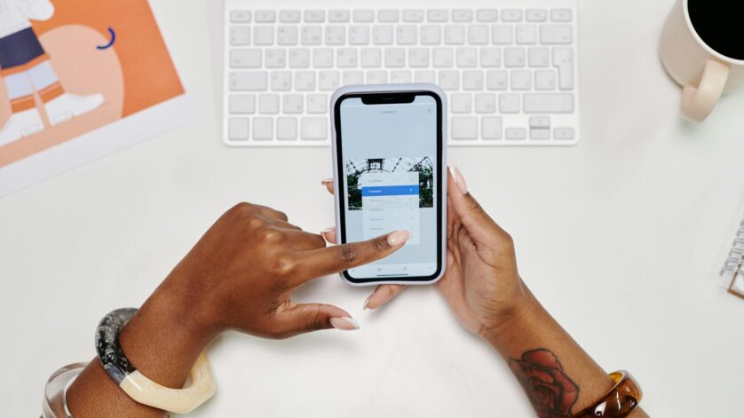 close up shot of a person using a cellphone