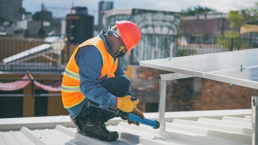 maintenance man during work