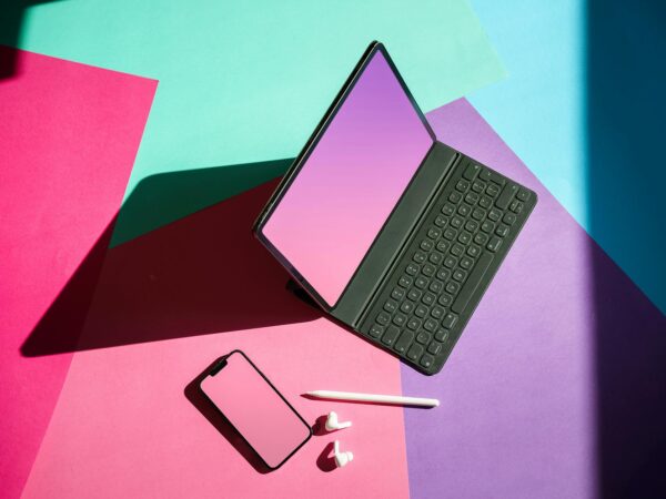 smartphone and laptop creative electronic devices