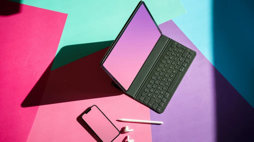smartphone and laptop creative electronic devices