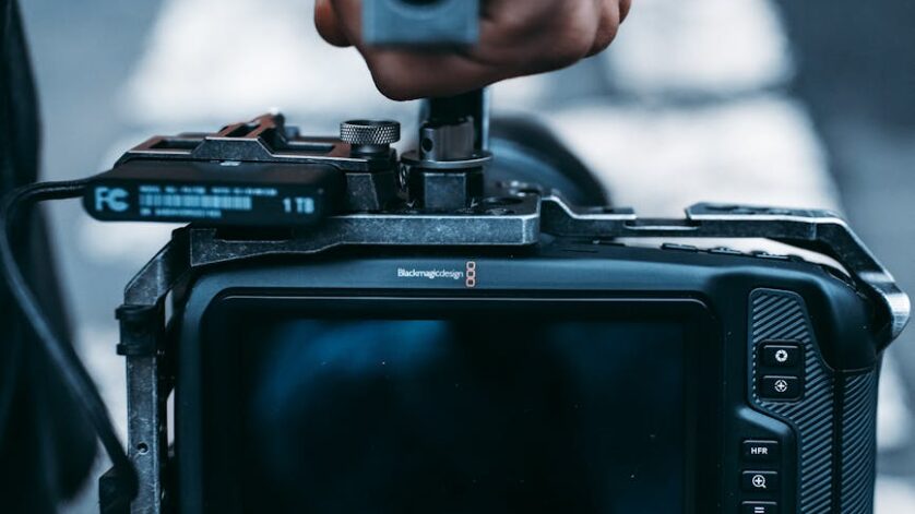 man carrying black video camera