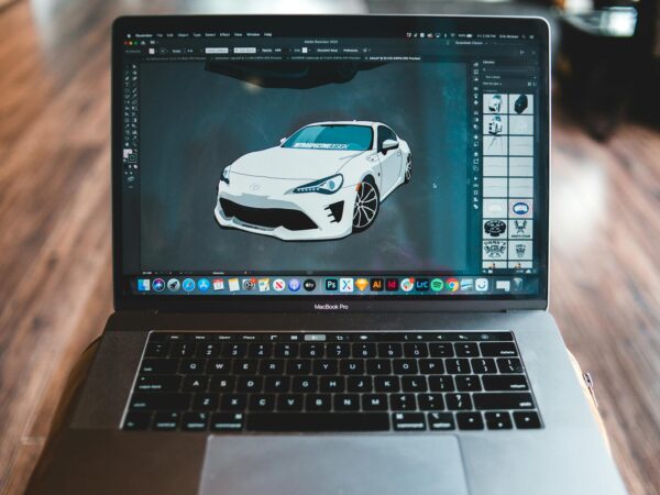 sports car image on screen