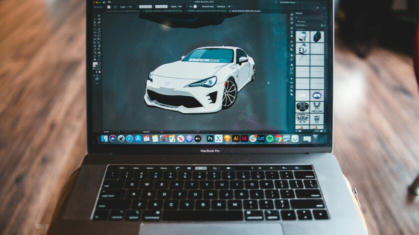 sports car image on screen