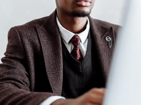 a man in a business attire working