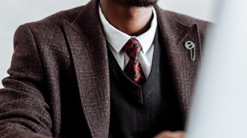 a man in a business attire working
