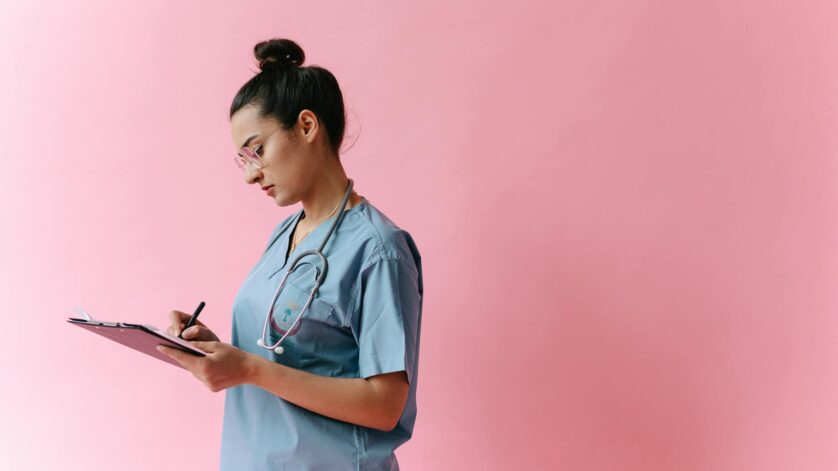 a doctor taking notes
