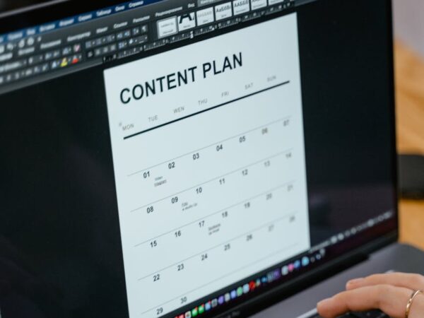 person doing a content plan