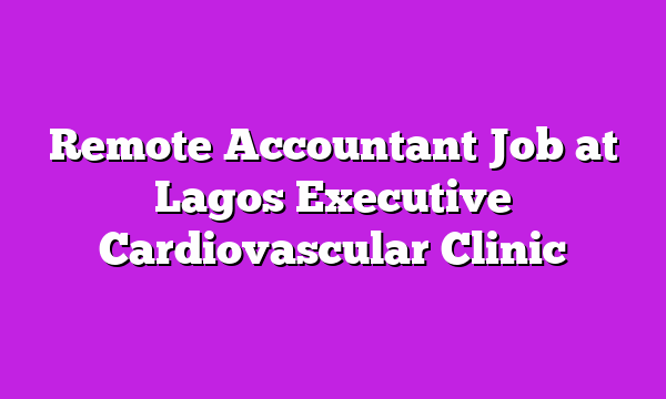 Remote Accountant Job at Lagos Executive Cardiovascular Clinic