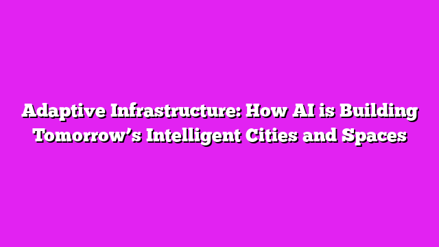 Adaptive Infrastructure: How AI is Building Tomorrowβs Intelligent Cities and Spaces
