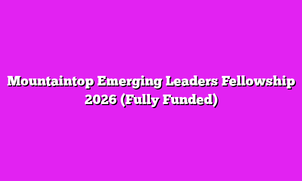 Mountaintop Emerging Leaders Fellowship 2026 (Fully Funded)