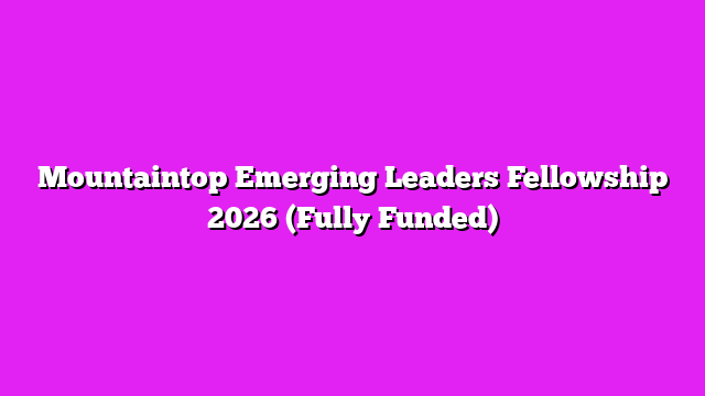 Mountaintop Emerging Leaders Fellowship 2026 (Fully Funded)