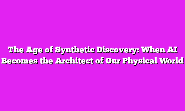 The Age of Synthetic Discovery: When AI Becomes the Architect of Our Physical World