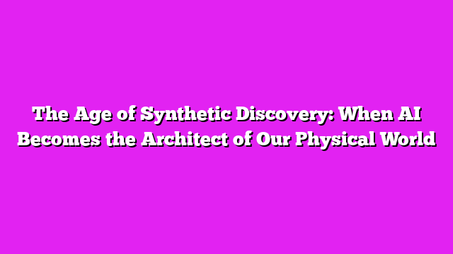 The Age of Synthetic Discovery: When AI Becomes the Architect of Our Physical World