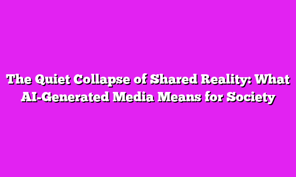 The Quiet Collapse of Shared Reality: What AI-Generated Media Means for Society