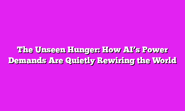The Unseen Hunger: How AIβs Power Demands Are Quietly Rewiring the World