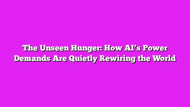 The Unseen Hunger: How AI’s Power Demands Are Quietly Rewiring the World