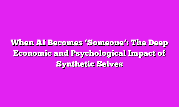 When AI Becomes ‘Someone’: The Deep Economic and Psychological Impact of Synthetic Selves