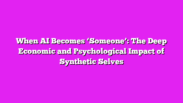 When AI Becomes βSomeoneβ: The Deep Economic and Psychological Impact of Synthetic Selves