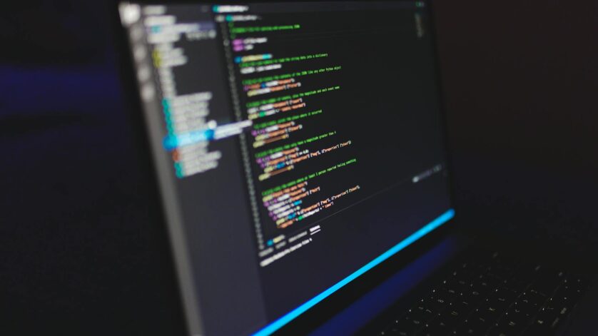 computer program on the monitor