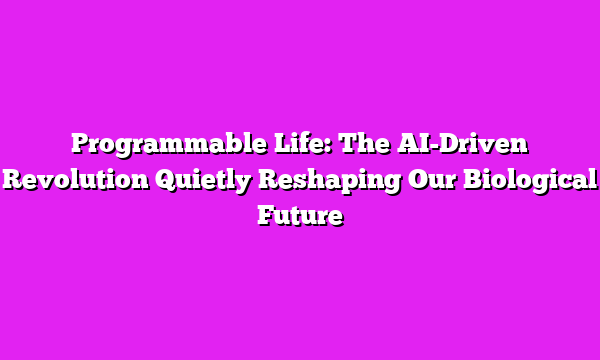 Programmable Life: The AI-Driven Revolution Quietly Reshaping Our Biological Future