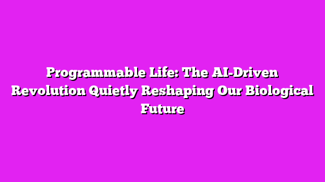 Programmable Life: The AI-Driven Revolution Quietly Reshaping Our Biological Future