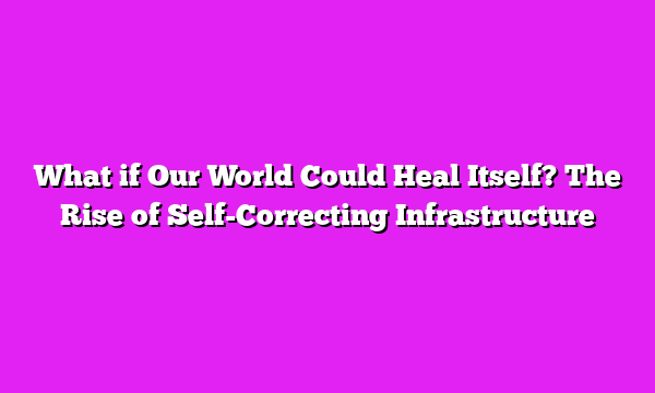 What if Our World Could Heal Itself? The Rise of Self-Correcting Infrastructure