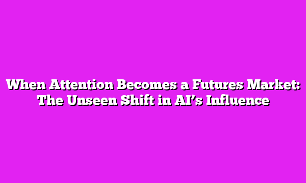 When Attention Becomes a Futures Market: The Unseen Shift in AI’s Influence