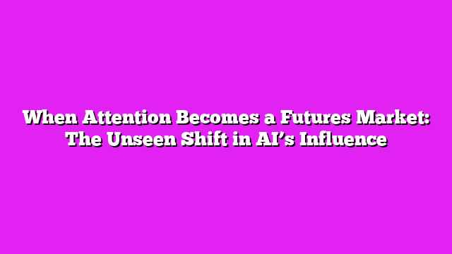 When Attention Becomes a Futures Market: The Unseen Shift in AI’s Influence