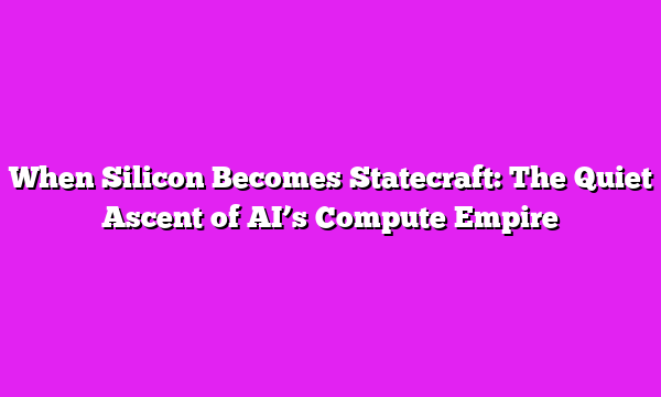 When Silicon Becomes Statecraft: The Quiet Ascent of AIβs Compute Empire