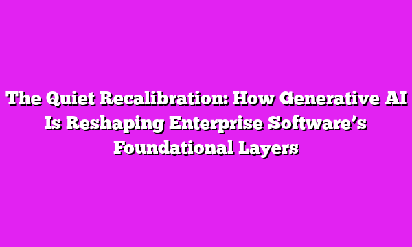 The Quiet Recalibration: How Generative AI Is Reshaping Enterprise Software’s Foundational Layers