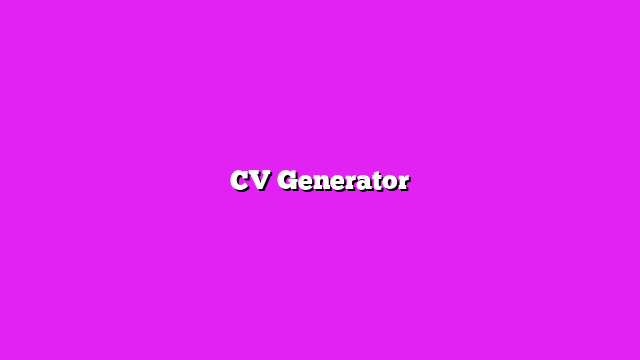 CV Generator