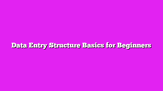 Data Entry Structure Basics for Beginners