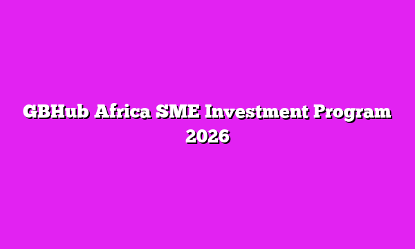 GBHub Africa SME Investment Program 2026