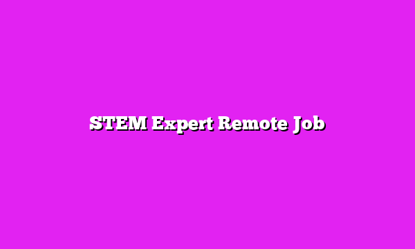 STEM Expert Remote Job