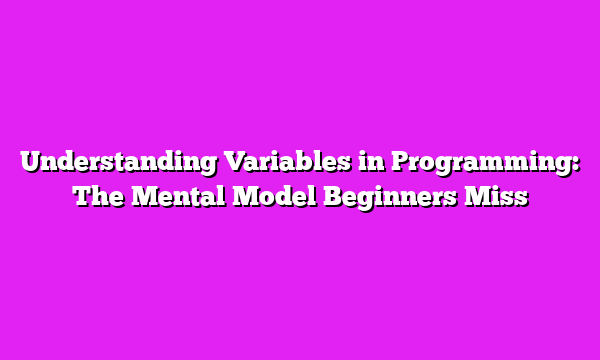 Understanding Variables in Programming: The Mental Model Beginners Miss